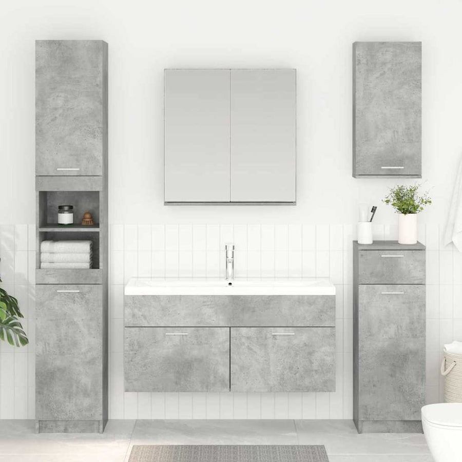 Wastafelkast Beton Grijs 38,5 x 100 x 46 cm Bewerkt hout
