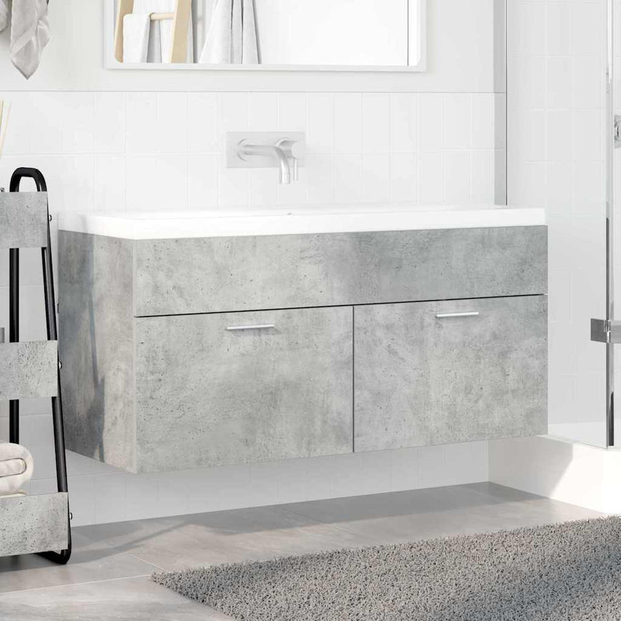 Wastafelkast Beton Grijs 38,5 x 100 x 46 cm Bewerkt hout