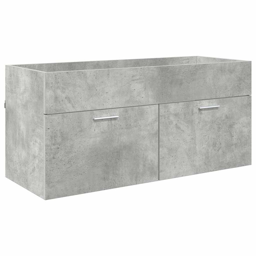 Wastafelkast Beton Grijs 38,5 x 100 x 46 cm Bewerkt hout