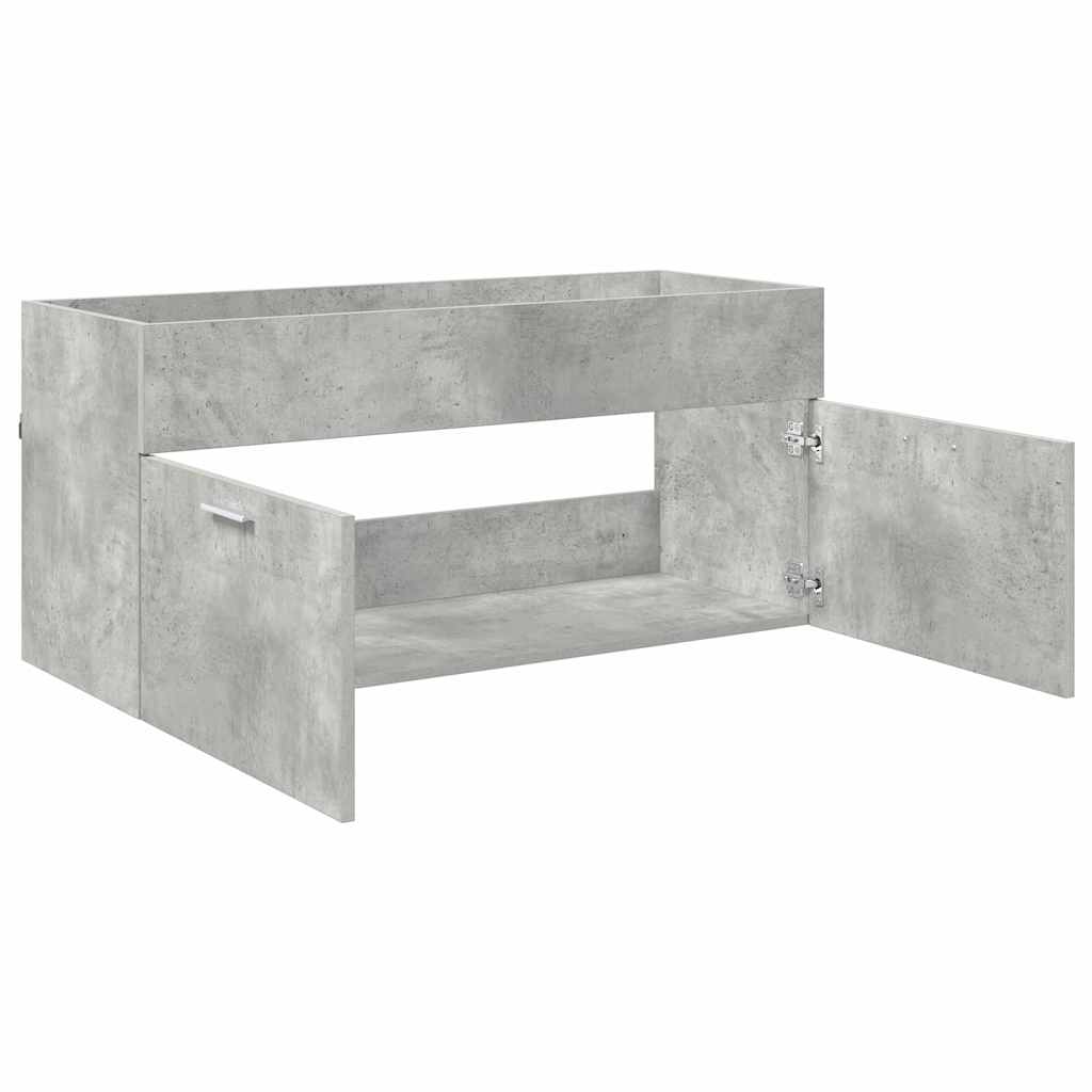 Wastafelkast Beton Grijs 38,5 x 100 x 46 cm Bewerkt hout