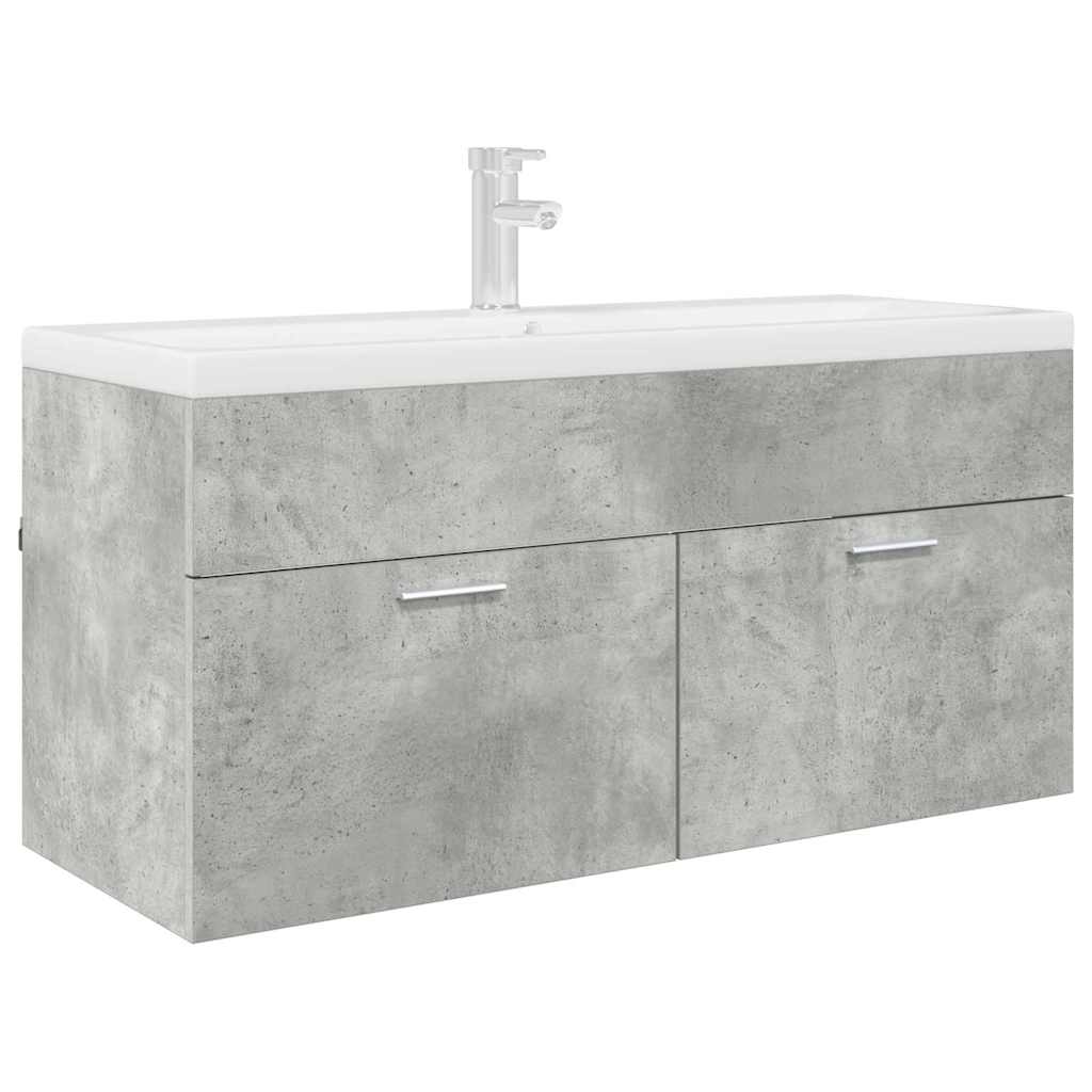 Wastafelkast Beton Grijs 38,5 x 100 x 46 cm Bewerkt hout