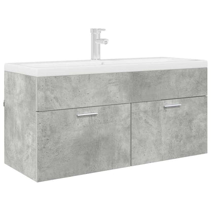 Wastafelkast Beton Grijs 38,5 x 100 x 46 cm Bewerkt hout