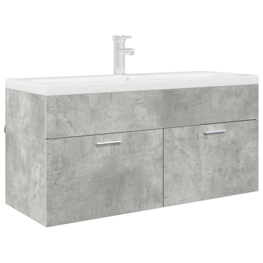 Wastafelkast Beton Grijs 38,5 x 100 x 46 cm Bewerkt hout