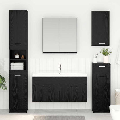 Wastafelkast Zwart Eiken 38,5 x 100 x 46 cm Bewerkt hout