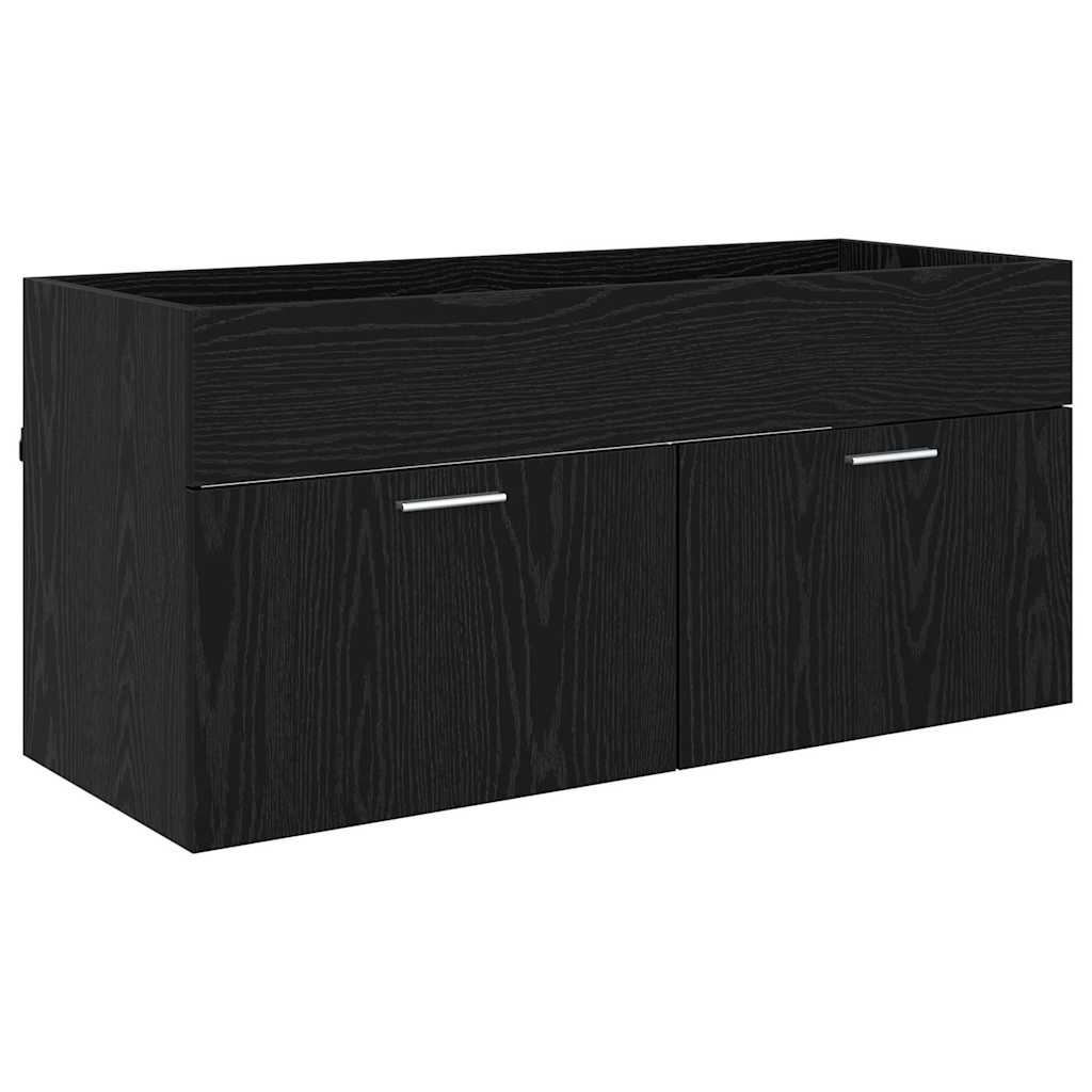 Wastafelkast Zwart Eiken 38,5 x 100 x 46 cm Bewerkt hout