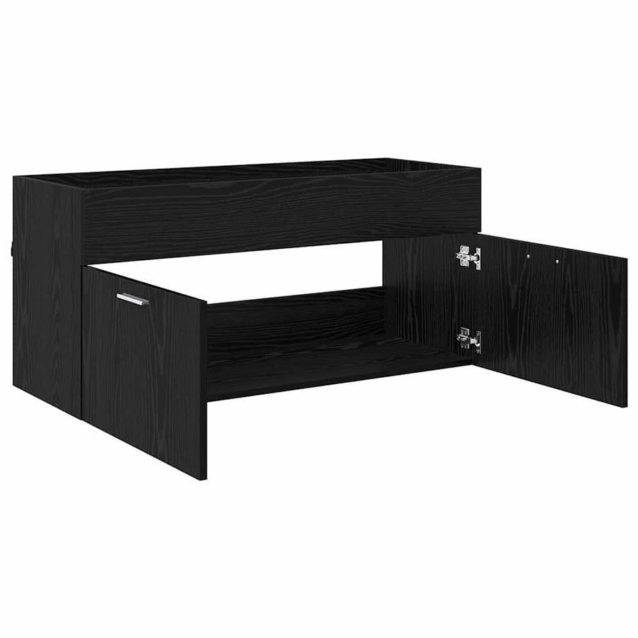 Wastafelkast Zwart Eiken 38,5 x 100 x 46 cm Bewerkt hout