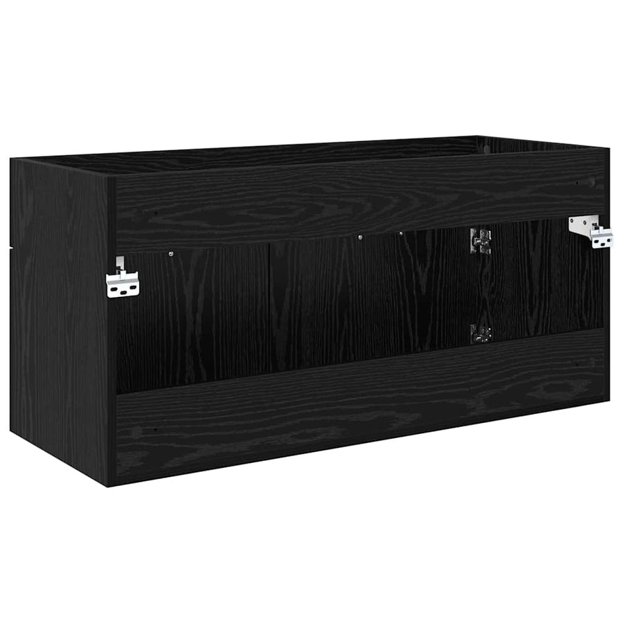 Wastafelkast Zwart Eiken 38,5 x 100 x 46 cm Bewerkt hout