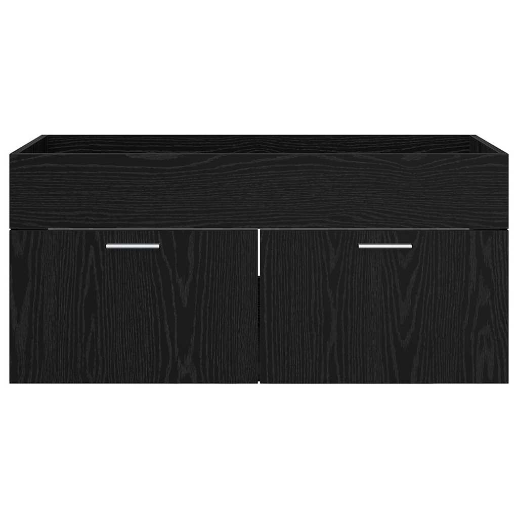 Wastafelkast Zwart Eiken 38,5 x 100 x 46 cm Bewerkt hout