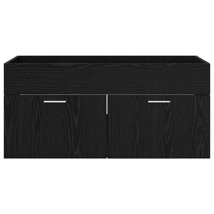 Wastafelkast Zwart Eiken 38,5 x 100 x 46 cm Bewerkt hout