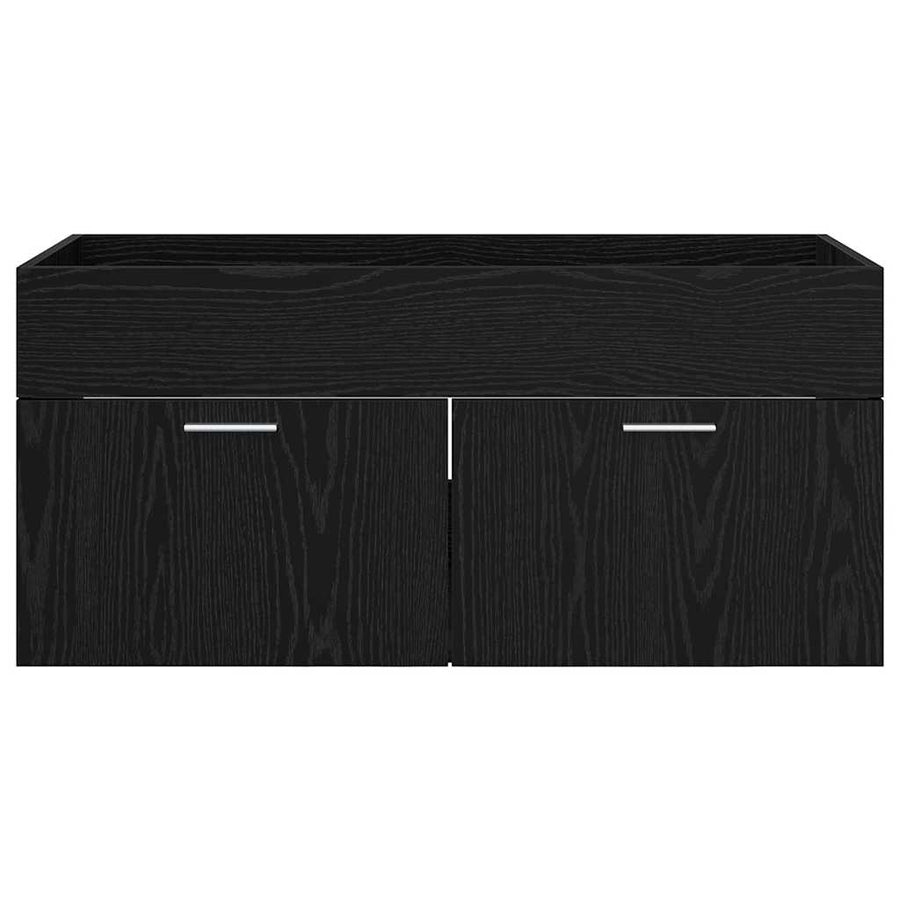 Wastafelkast Zwart Eiken 38,5 x 100 x 46 cm Bewerkt hout