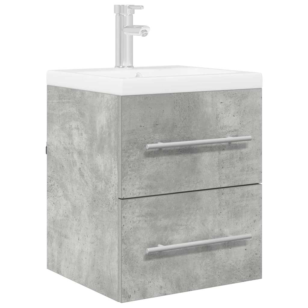Wastafelkast Beton Grijs 38,5 x 41 x 48 cm Bewerkt hout