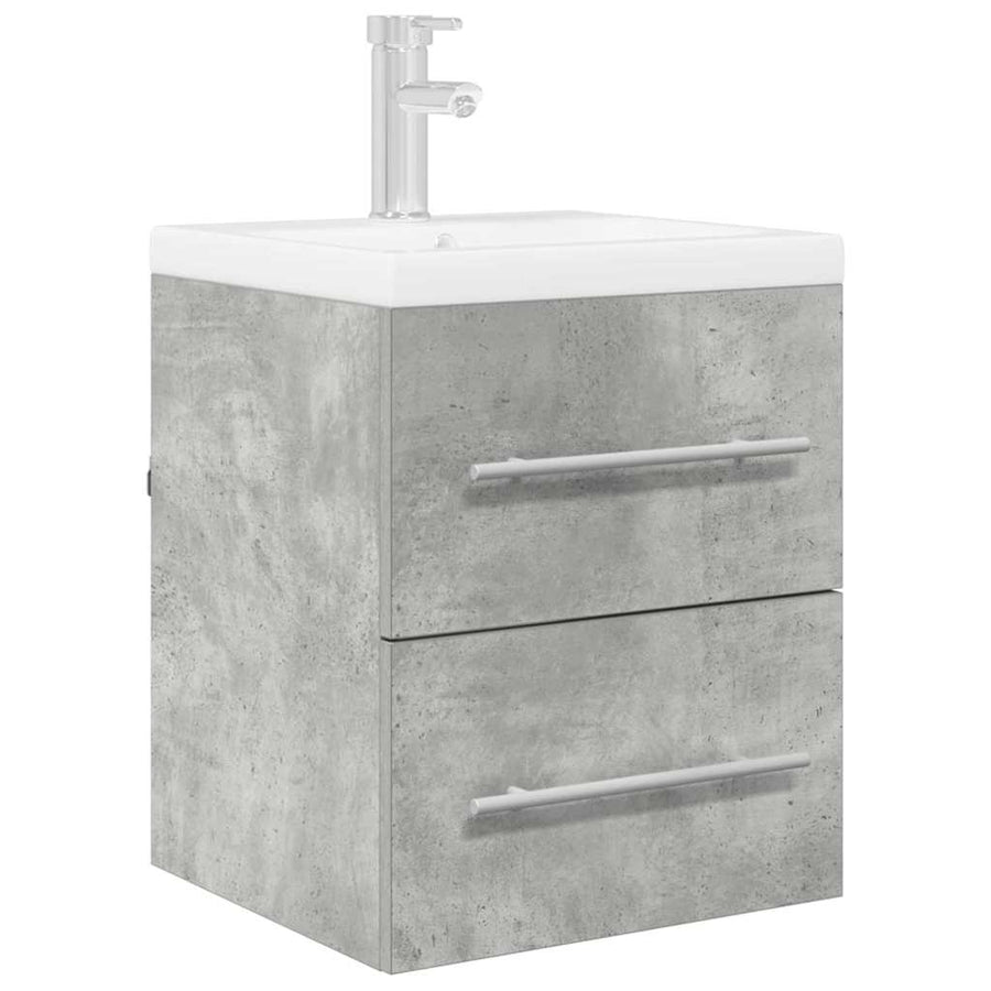 Wastafelkast Beton Grijs 38,5 x 41 x 48 cm Bewerkt hout