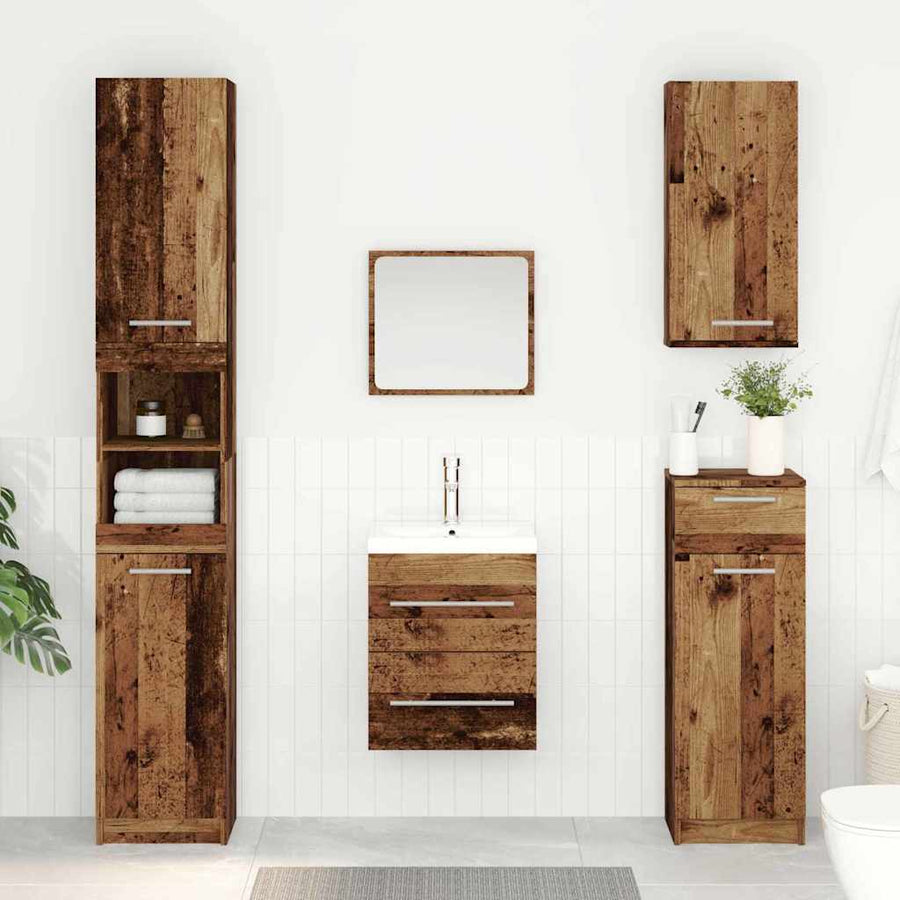 Wastafelkast met lade Oud Hout 38,5 x 41 x 48 cm Bewerkt hout