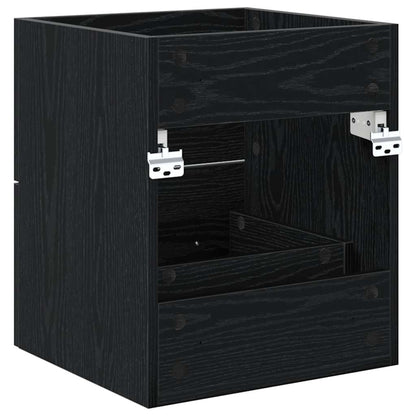 Wastafelkast Zwart Eiken 38,5 x 41 x 48 cm Bewerkt hout