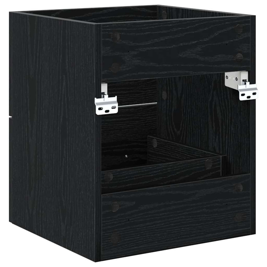 Wastafelkast Zwart Eiken 38,5 x 41 x 48 cm Bewerkt hout