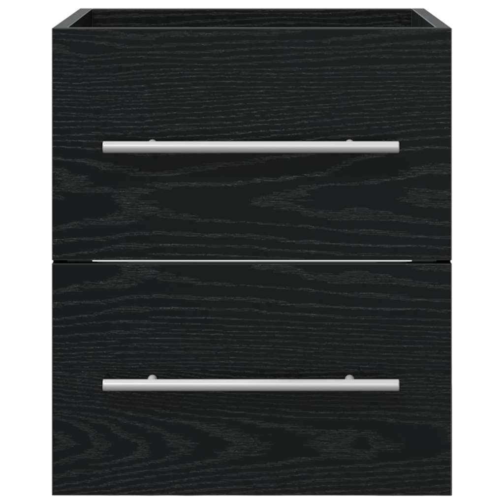 Wastafelkast Zwart Eiken 38,5 x 41 x 48 cm Bewerkt hout