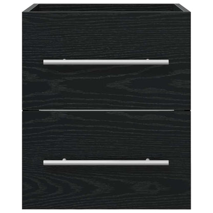 Wastafelkast Zwart Eiken 38,5 x 41 x 48 cm Bewerkt hout