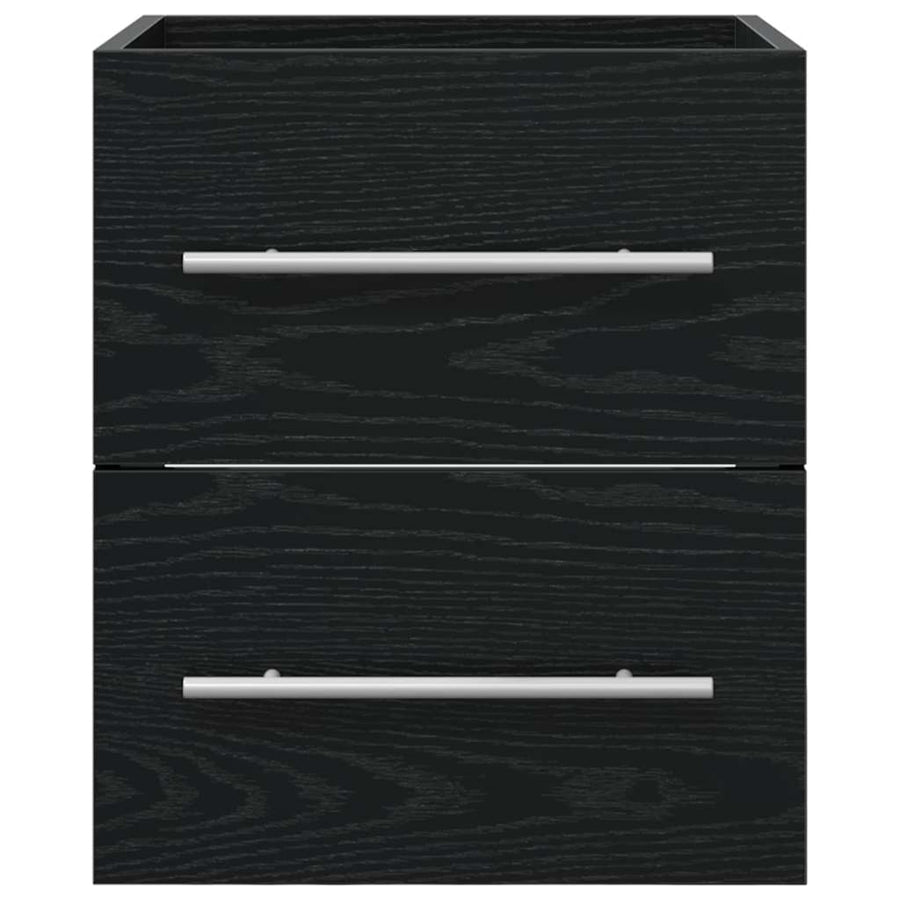Wastafelkast Zwart Eiken 38,5 x 41 x 48 cm Bewerkt hout