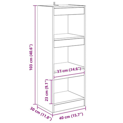 Boekenkast Oud hout 40 x 30 x 103 cm Bewerkt hout
