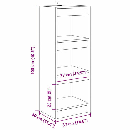 Boekenkast Zwart eiken 40 x 30 x 103 cm Bewerkt hout