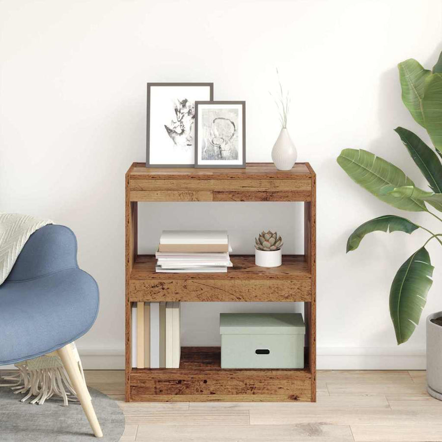 Boekenkast Oudhout 60 x 30 x 72 cm Bewerkt hout