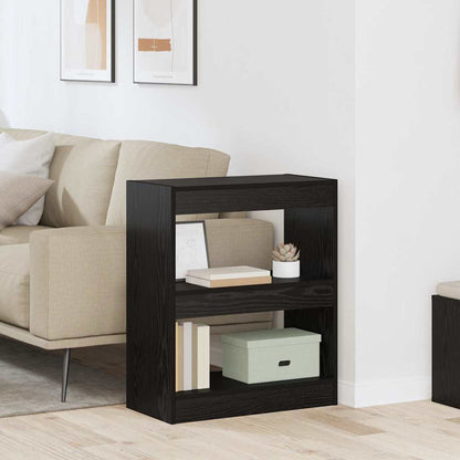 Boekenkast Zwart Eiken 60 x 30 x 72 cm Bewerkt hout