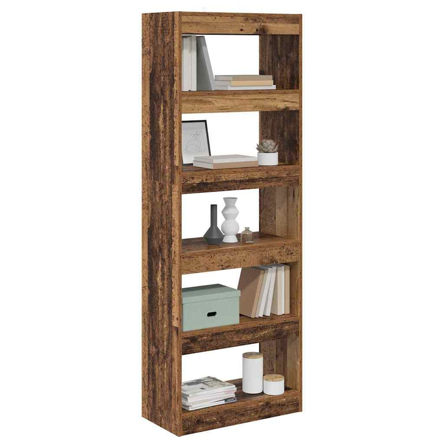 Boekenkast Oud hout 60 x 30 x 166 cm Bewerkt hout