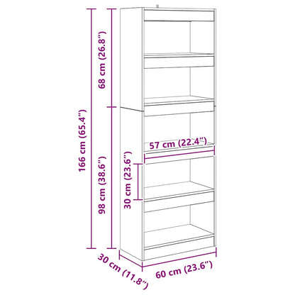 Boekenkast artisanaal eikenkleurig 60 x 30 x 166 cm