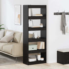 Boekenkast 60x30x166 cm zwart eiken bewerkt hout