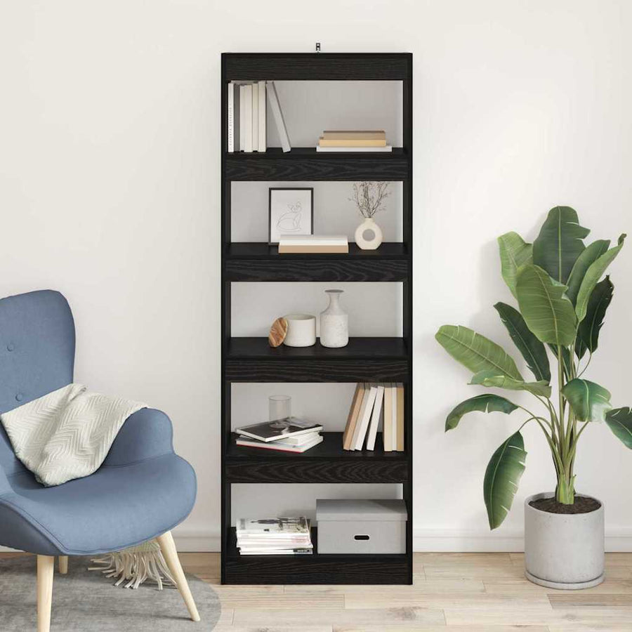 Boekenkast Zwart eiken 60 x 30 x 166 cm Bewerkt hout