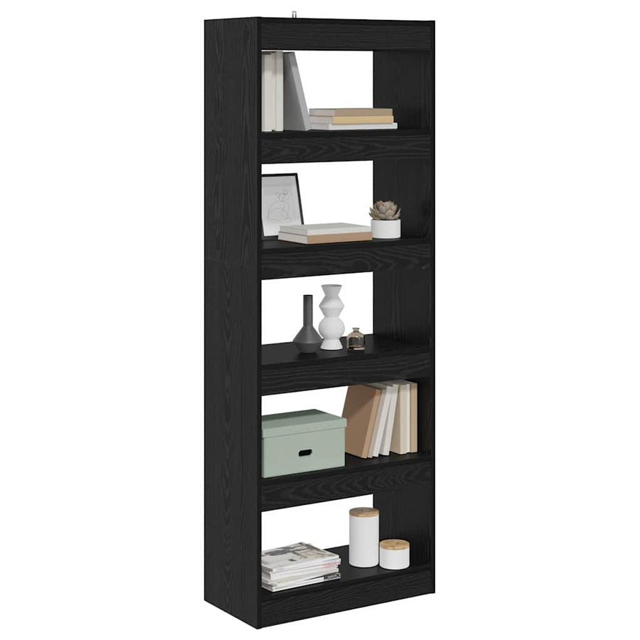 Boekenkast Zwart eiken 60 x 30 x 166 cm Bewerkt hout