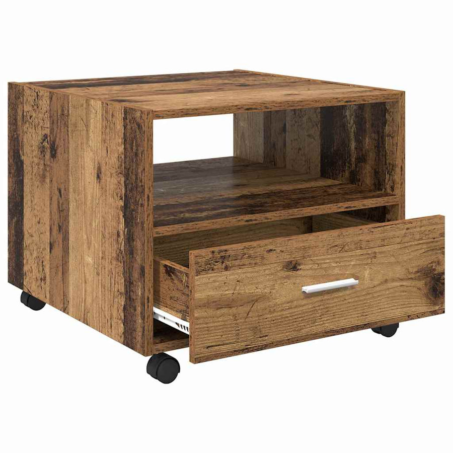 Salontafel with Drawer Oud hout 55 x 55 x 45 cm Bewerkt hout