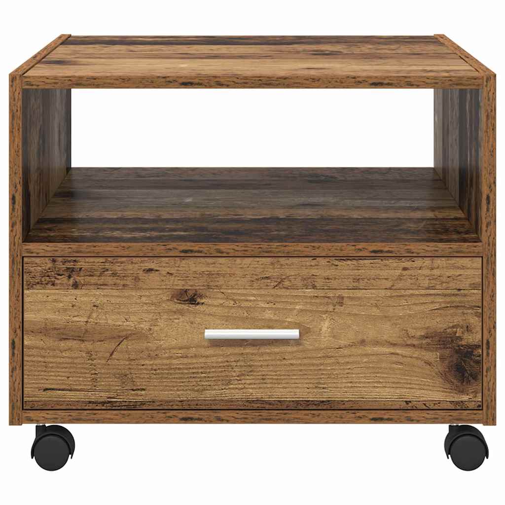 Salontafel with Drawer Oud hout 55 x 55 x 45 cm Bewerkt hout