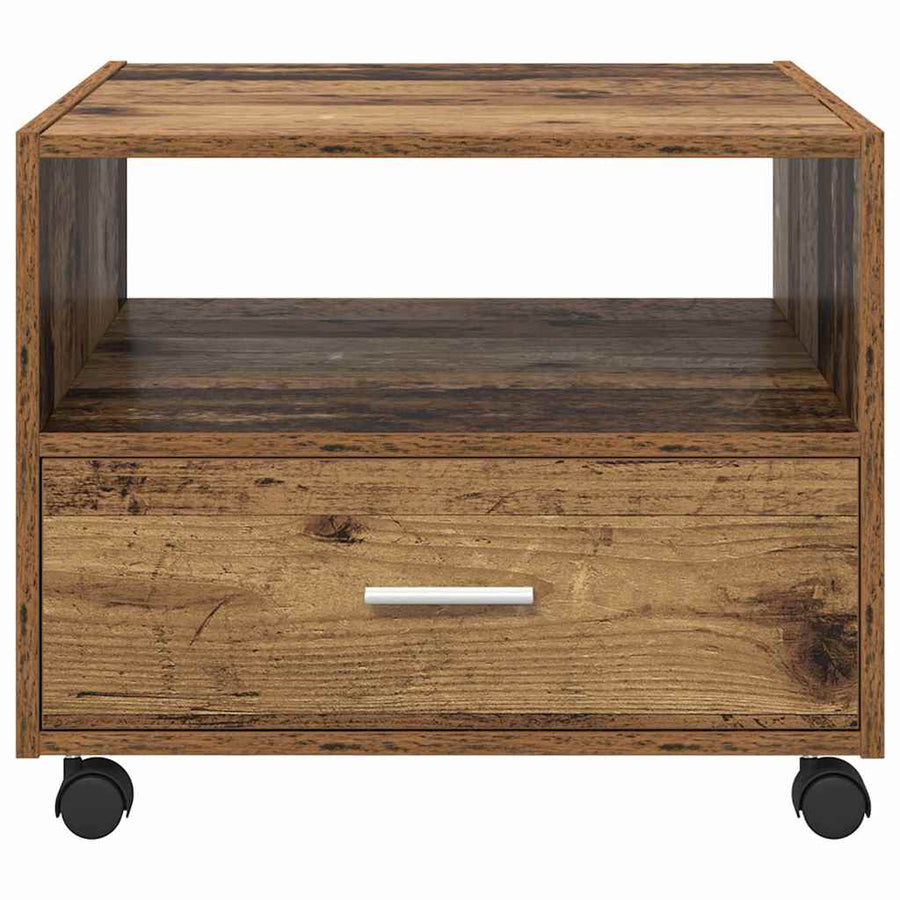 Salontafel with Drawer Oud hout 55 x 55 x 45 cm Bewerkt hout