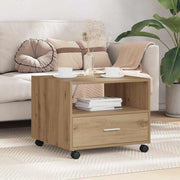 Salontafel met lade 55x55x45 cm eikenhout