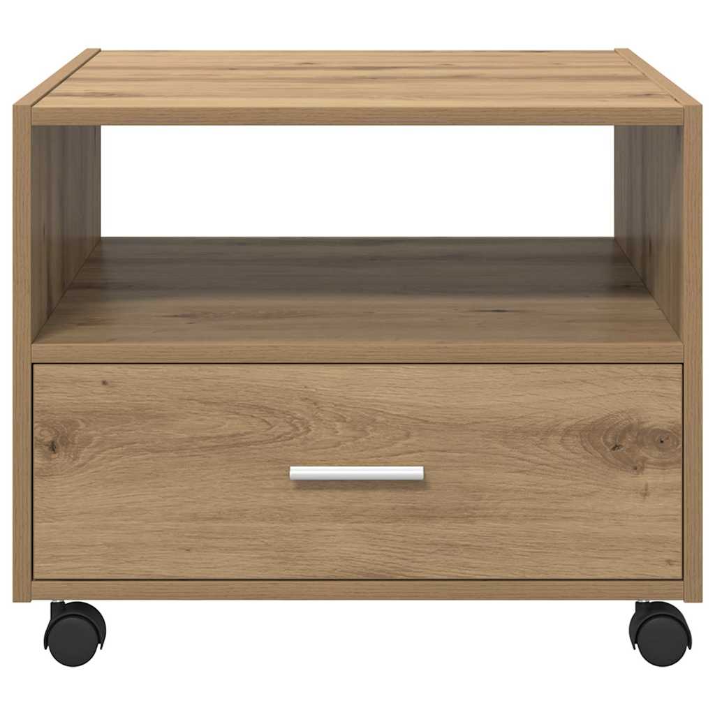 Salontafel artisanaal eikenkleurig 55 x 55 x 45 cm Bewerkt hout