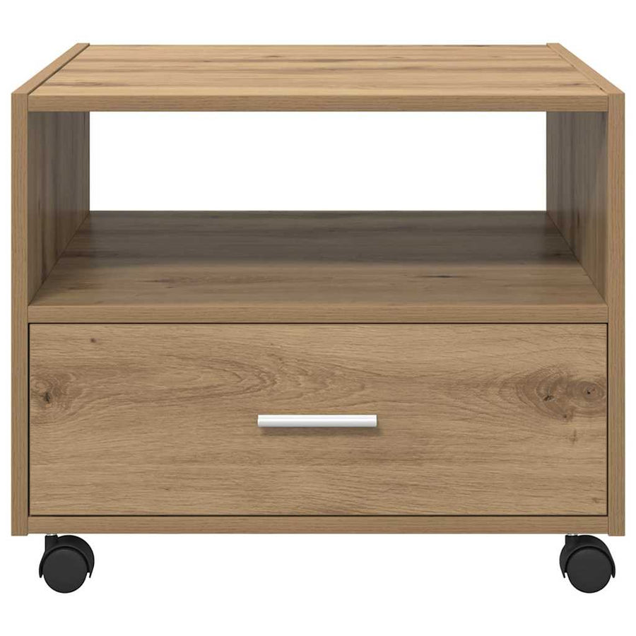Salontafel artisanaal eikenkleurig 55 x 55 x 45 cm Bewerkt hout