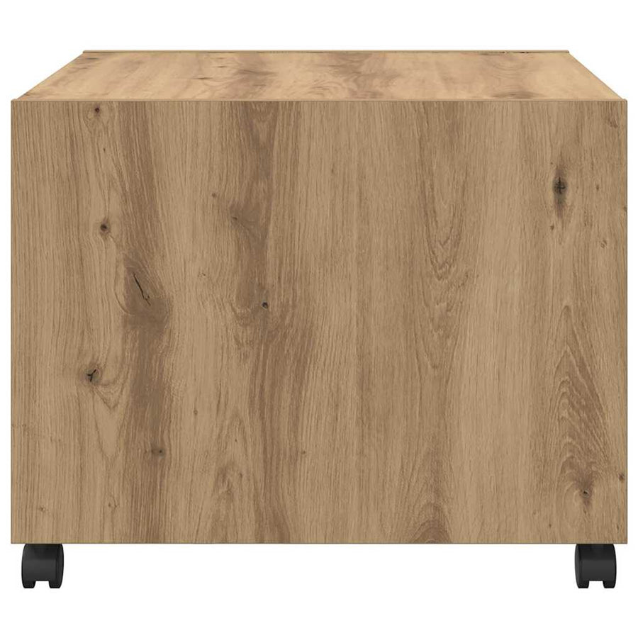 Salontafel artisanaal eikenkleurig 55 x 55 x 45 cm Bewerkt hout