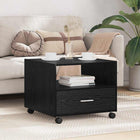Salontafel met lade 55x55x45cm zwart eiken