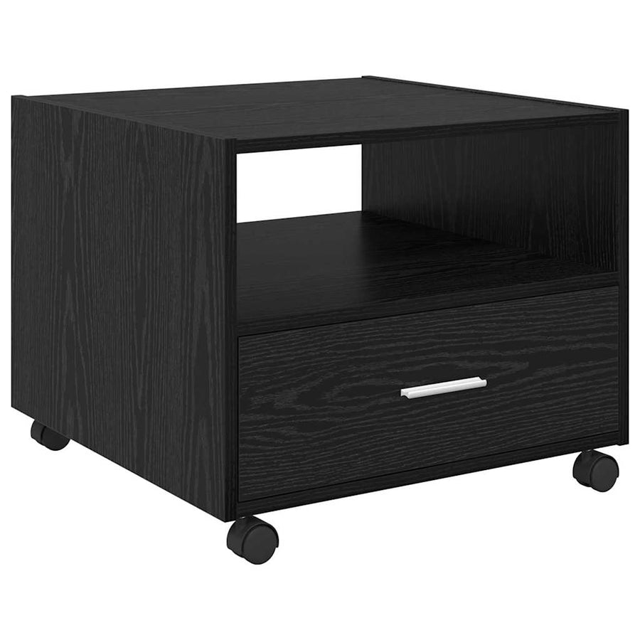 Salontafel with Drawer Zwart eiken 55 x 55 x 45 cm Bewerkt hout