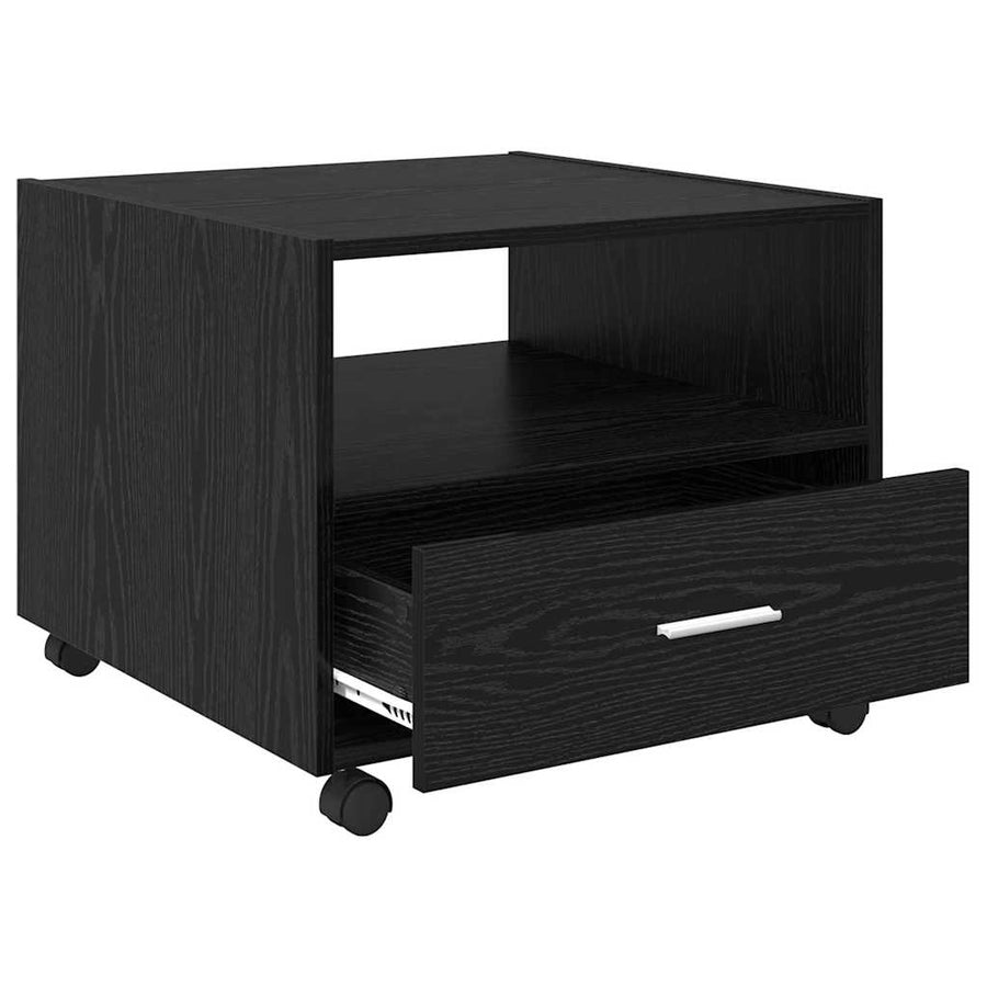 Salontafel with Drawer Zwart eiken 55 x 55 x 45 cm Bewerkt hout
