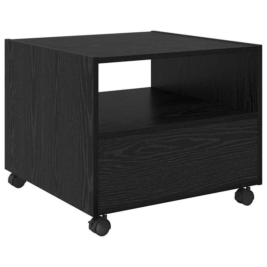 Salontafel with Drawer Zwart eiken 55 x 55 x 45 cm Bewerkt hout