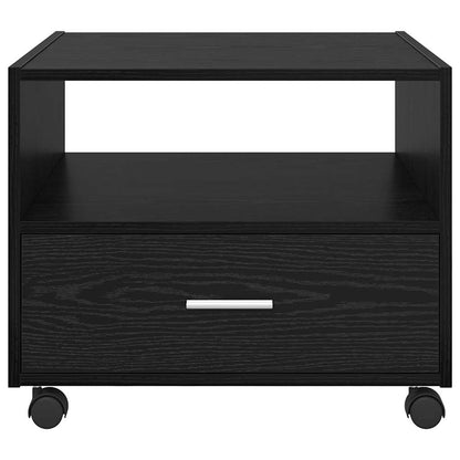 Salontafel with Drawer Zwart eiken 55 x 55 x 45 cm Bewerkt hout