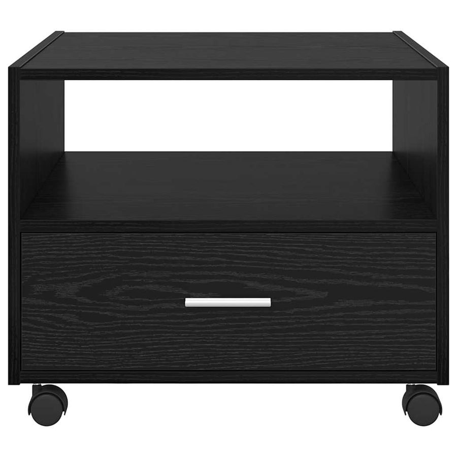 Salontafel with Drawer Zwart eiken 55 x 55 x 45 cm Bewerkt hout