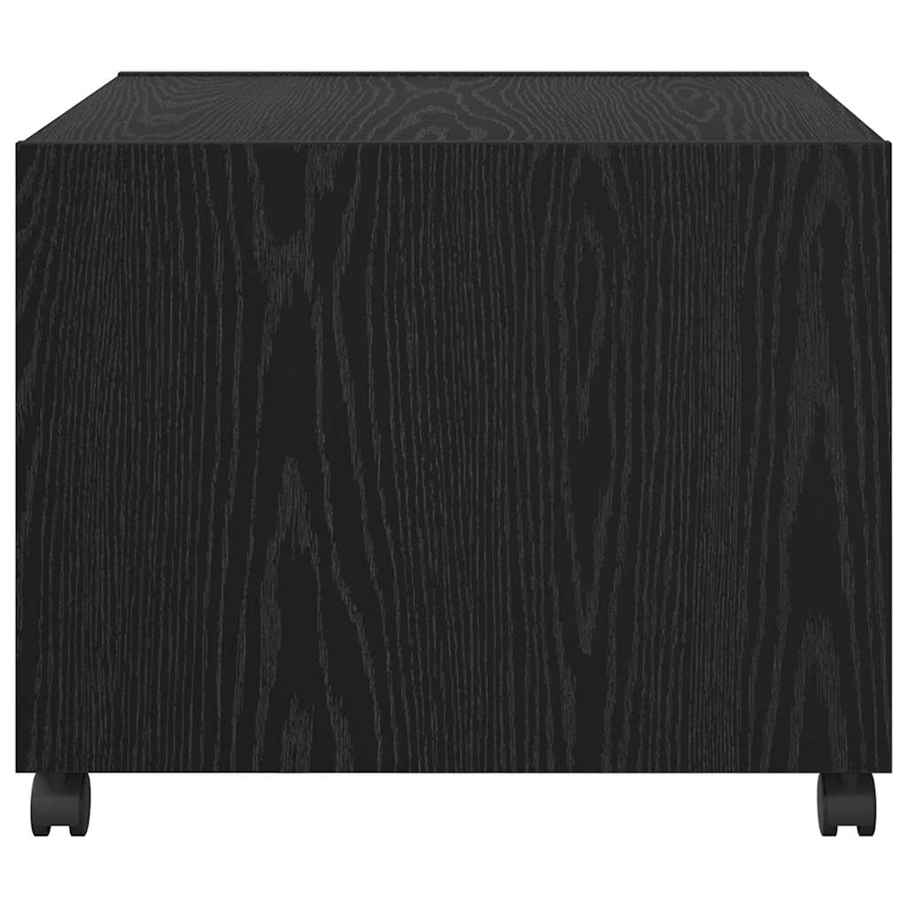 Salontafel with Drawer Zwart eiken 55 x 55 x 45 cm Bewerkt hout