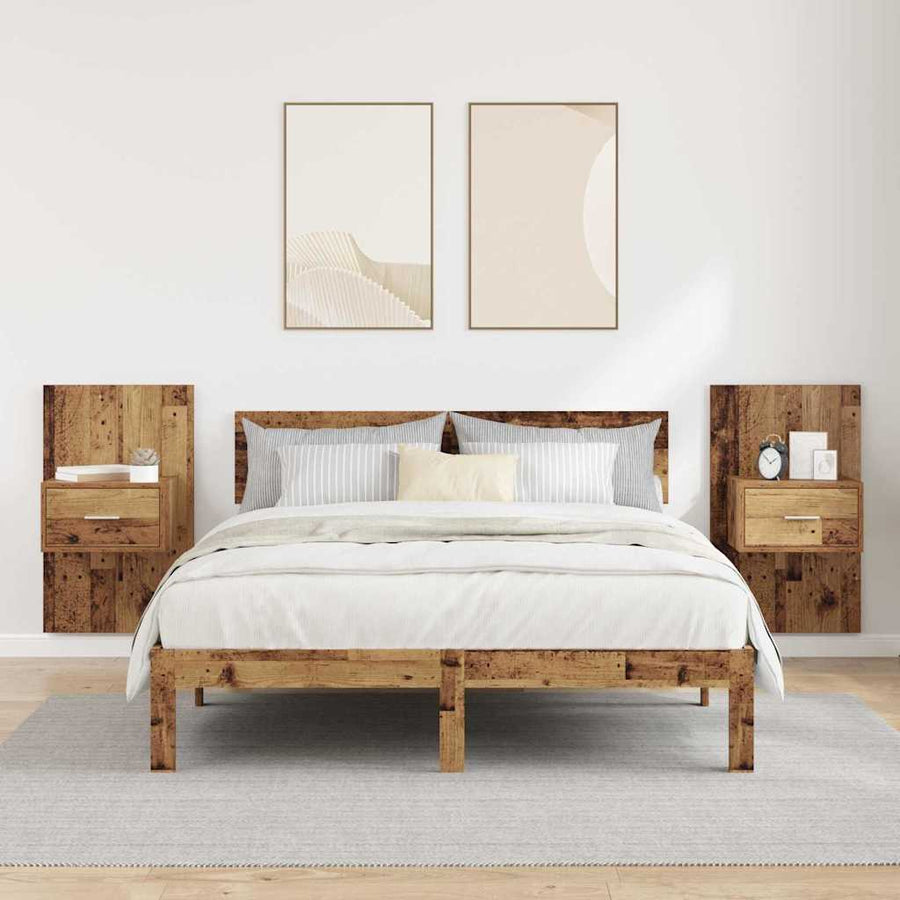 Bedkast 2 pcs Oud hout 48.5 x 32.5 x 80 cm Bewerkt hout