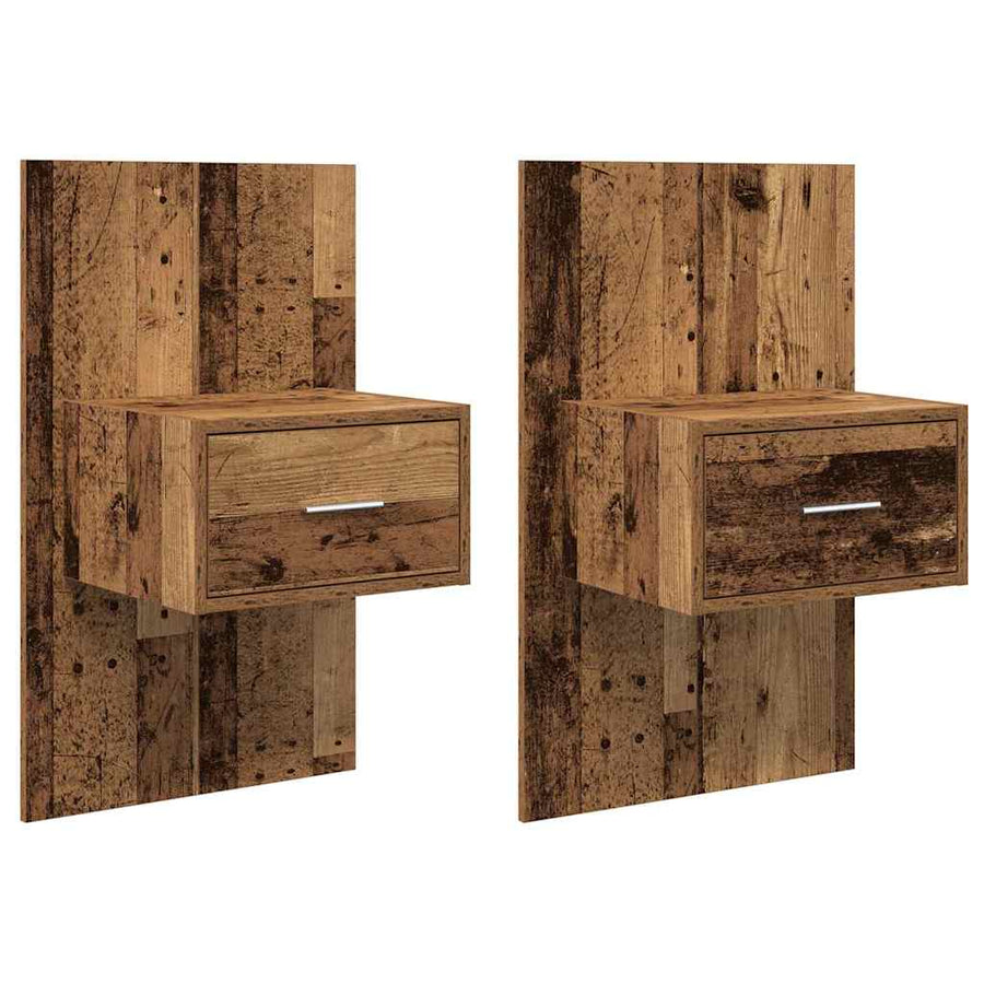 Bedkast 2 pcs Oud hout 48.5 x 32.5 x 80 cm Bewerkt hout