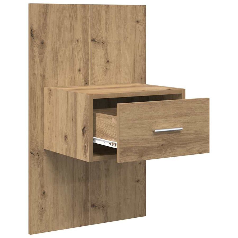 Bedkast 2 pcs artisanaal eikenkleurig 48.5 x 32.5 x 80 cm