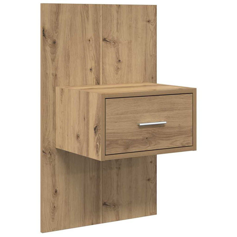 Bedkast 2 pcs artisanaal eikenkleurig 48.5 x 32.5 x 80 cm