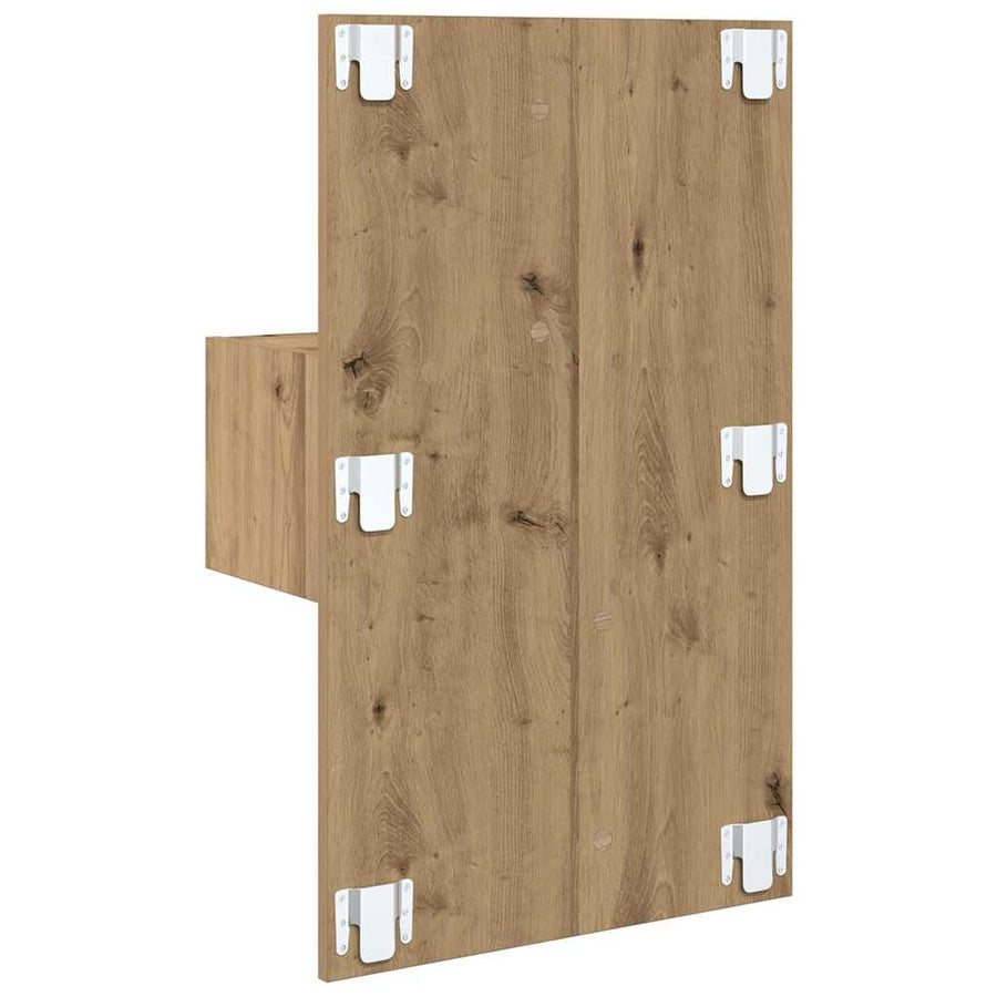 Bedkast 2 pcs artisanaal eikenkleurig 48.5 x 32.5 x 80 cm
